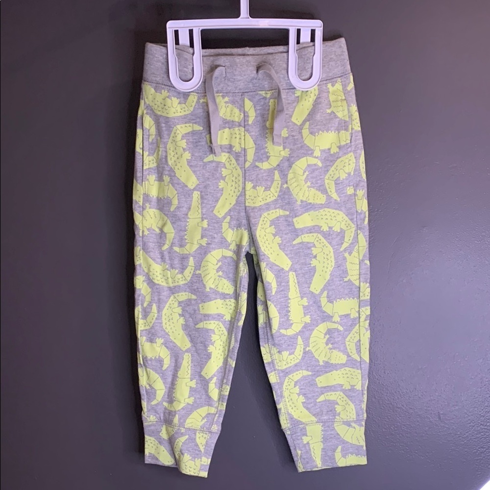 Baby Gap Gray and green toddlers Crocodile Print Bottoms size 2 years